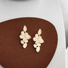 Dangle Gold Leaf Leaves Invisible Clip On Earrings