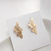 Dangle Gold Leaf Leaves Invisible Clip On Earrings