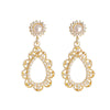Dangle White Pearl Teardrop Invisible Clip On Earrings