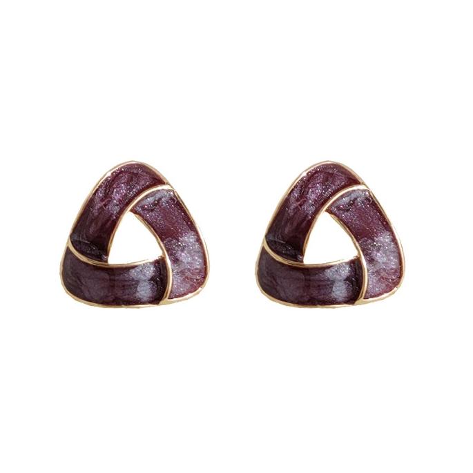 Dark Purple Crystal Mosaic Invisible Clip On Earrings