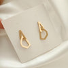 Dangle Gold Triangle Hoop Invisible Clip On Earrings