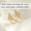 Dangle Gold Triangle Hoop Invisible Clip On Earrings