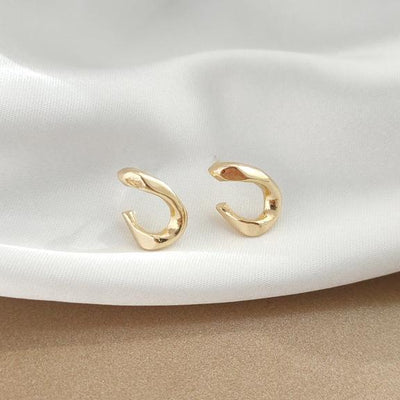 Gold Teardrop Minimal Invisible Clip On Earrings