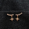 Dangle Shooting Star Crystal Rhinestone Invisible Clip On Earrings