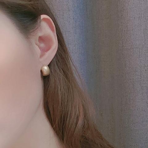 Matt Gold Round Invisible Clip On Earrings