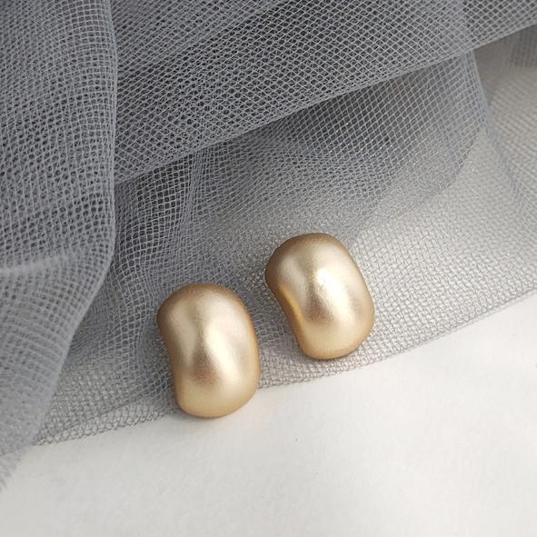 Matt Gold Round Invisible Clip On Earrings
