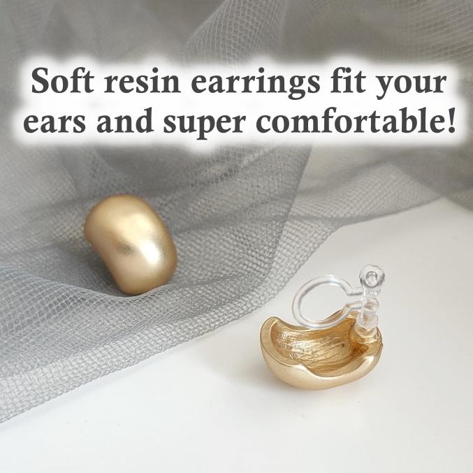 Matt Gold Round Invisible Clip On Earrings