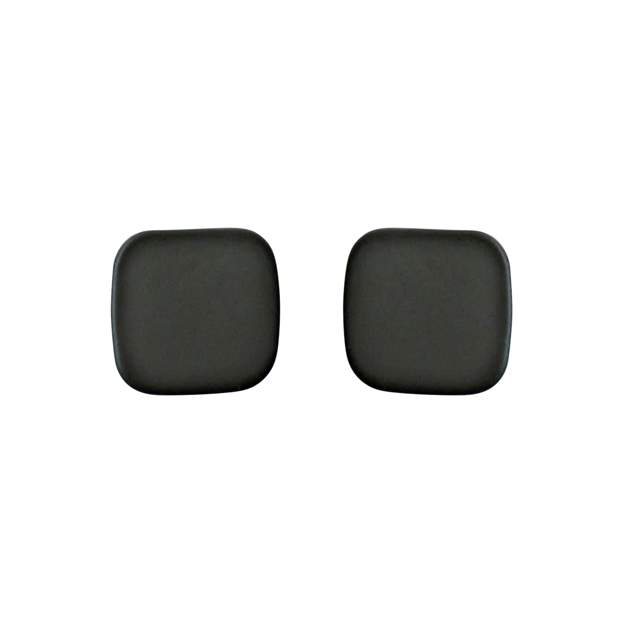 Minimal Square Moss Green Invisible Clip On Earrings