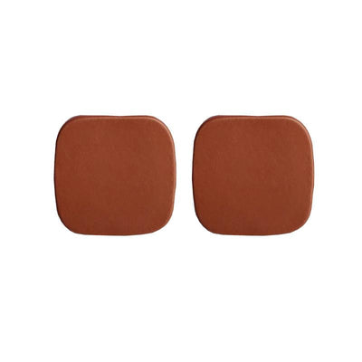 Minimal Square Dark Red Invisible Clip On Earrings