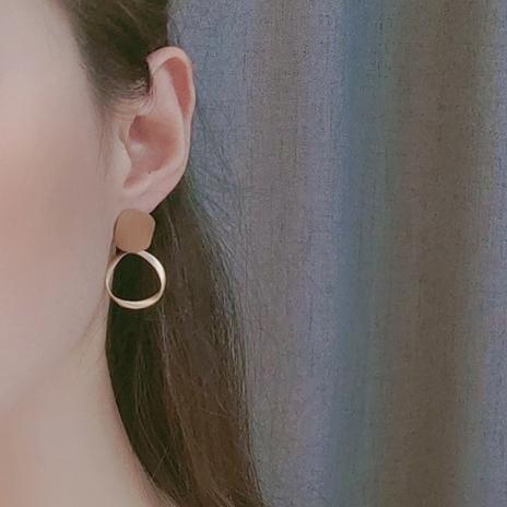 Organic Shape Orange Brown Round Hoop Invisible Clip On Earrings