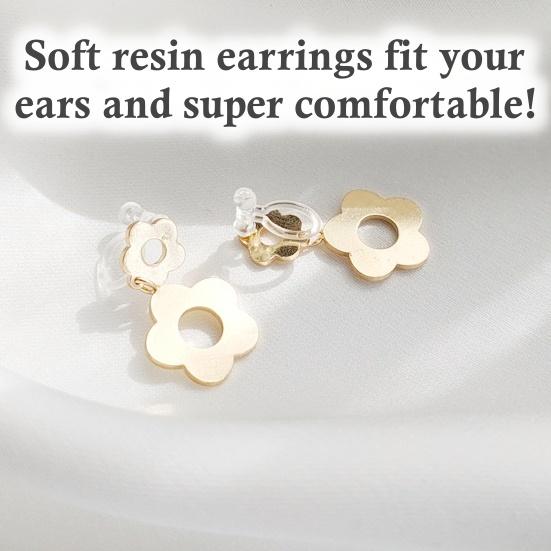 Dangle Pretty Flower Invisible Clip On Earrings