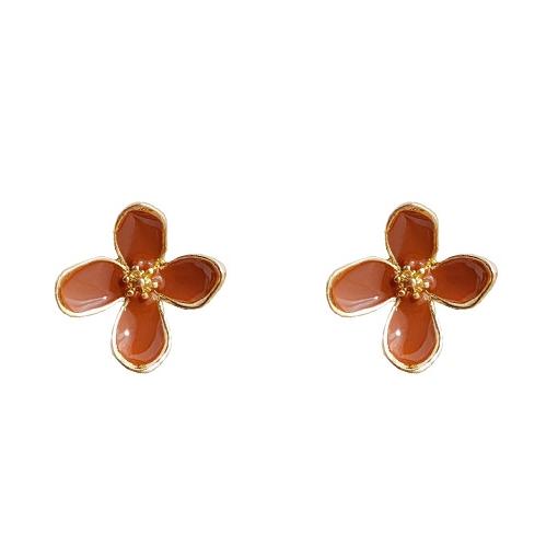 Pretty Pink Flower Invisible Clip On Earrings