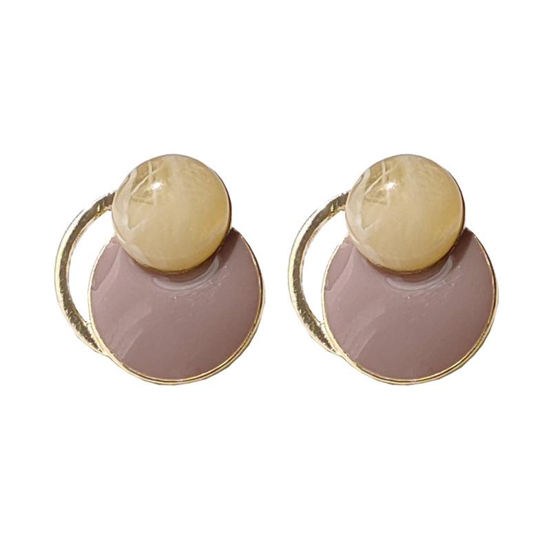 Round Beige Pink Invisible Clip On Earrings