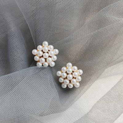 Round White Pearl Invisible Clip On Earrings