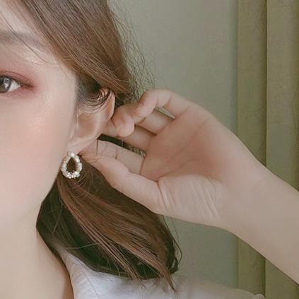 Terdrop Small Crystal Rhinestone Invisible Clip On Earrings