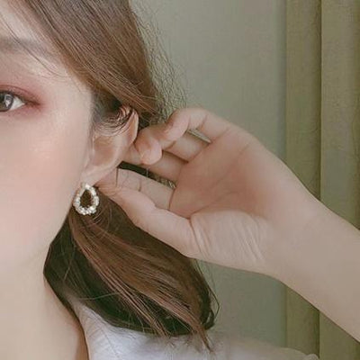 Terdrop Small Crystal Rhinestone Invisible Clip On Earrings