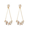 Dangle White Flower Invisible Clip On Earrings