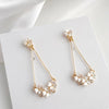 Dangle White Flower Invisible Clip On Earrings