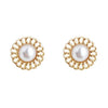 White Pearl Flower 80’s Invisible Clip On Earrings