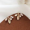 White Pearl Leaf Invisible Clip On Earrings