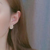 Vintage Style White Pearl Gold Crystal Rhinestone Invisible Clip On Earrings