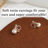 White Pearl Small Chic Triangle Invisible Clip On Earrings