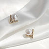 White Pearl Small Chic Triangle Invisible Clip On Earrings