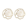 White Rose Invisible Clip On Earrings