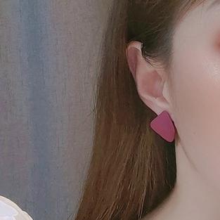 Square Matte Purple Invisible Clip On Earrings