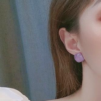 Translucent Light Purple Square Crystal Invisible Clip On Earrings