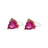 Pink Heart Crystal Invisible Clip On Stud Earrings