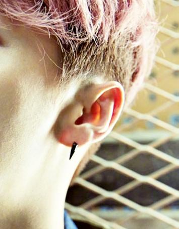 Small Black Spike BTS K-POP Invisible Clip On Earrings