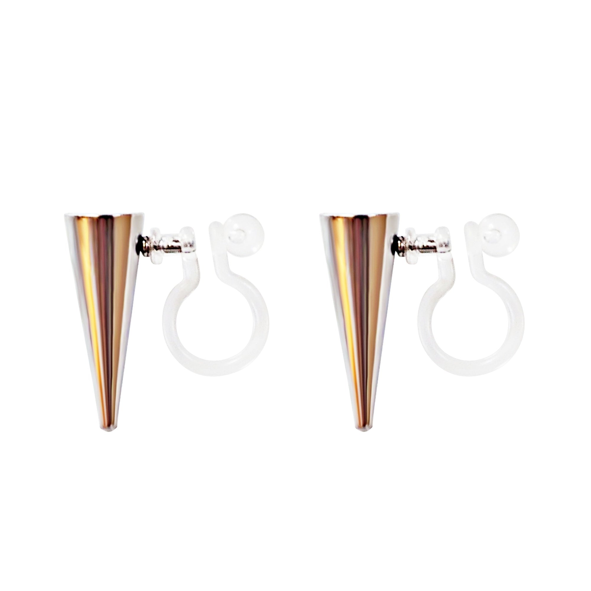 Small Silver Spike BTS K-POP Invisible Clip On Earrings