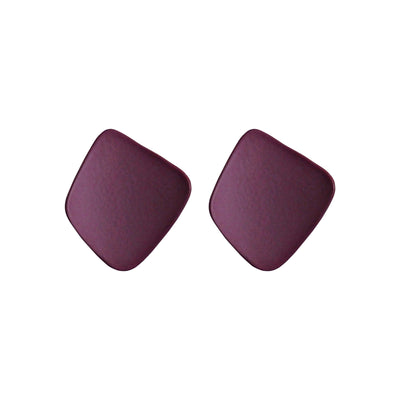 Square Matte Purple Invisible Clip On Earrings
