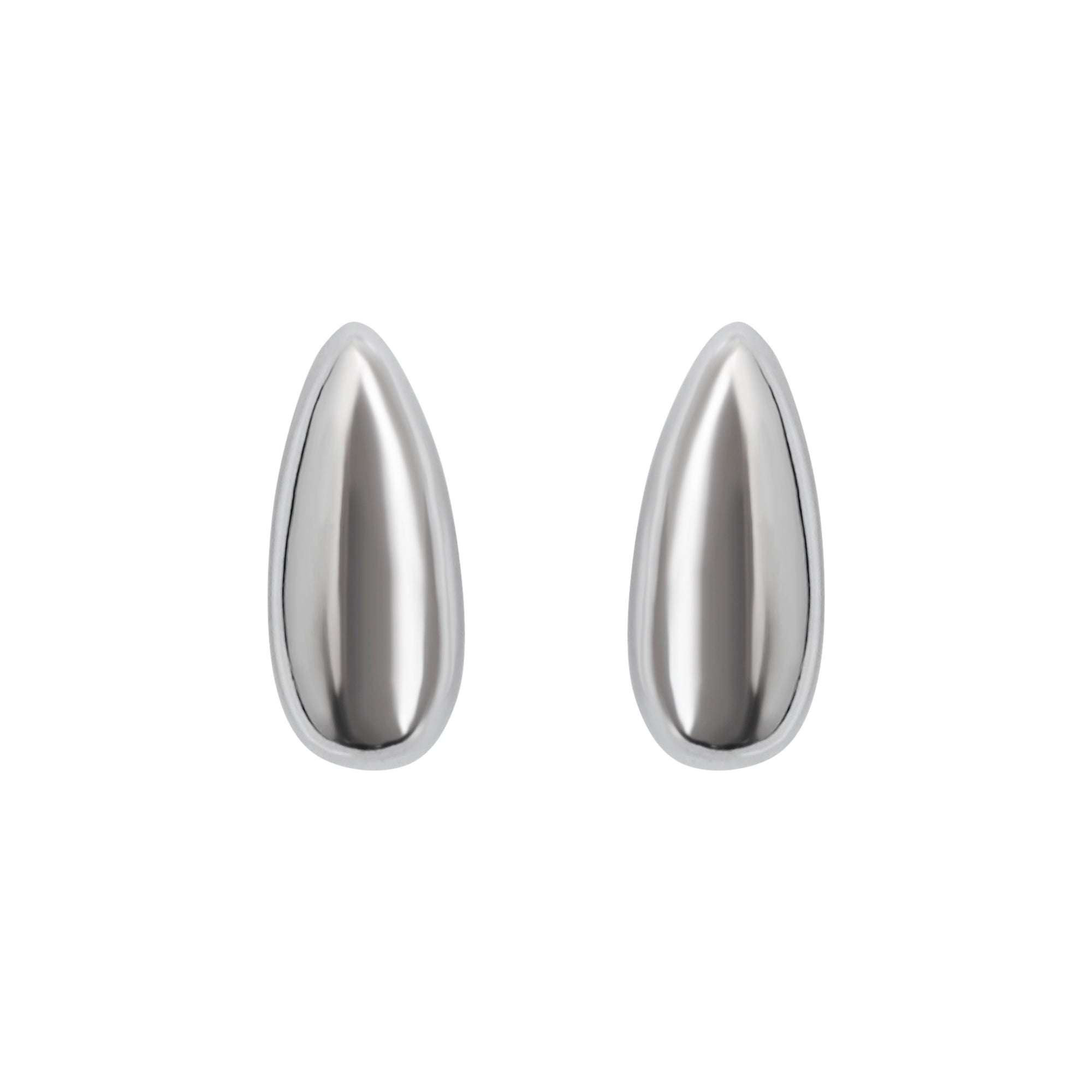 Silver Teardrop Ear Cuff Clip On Earrings