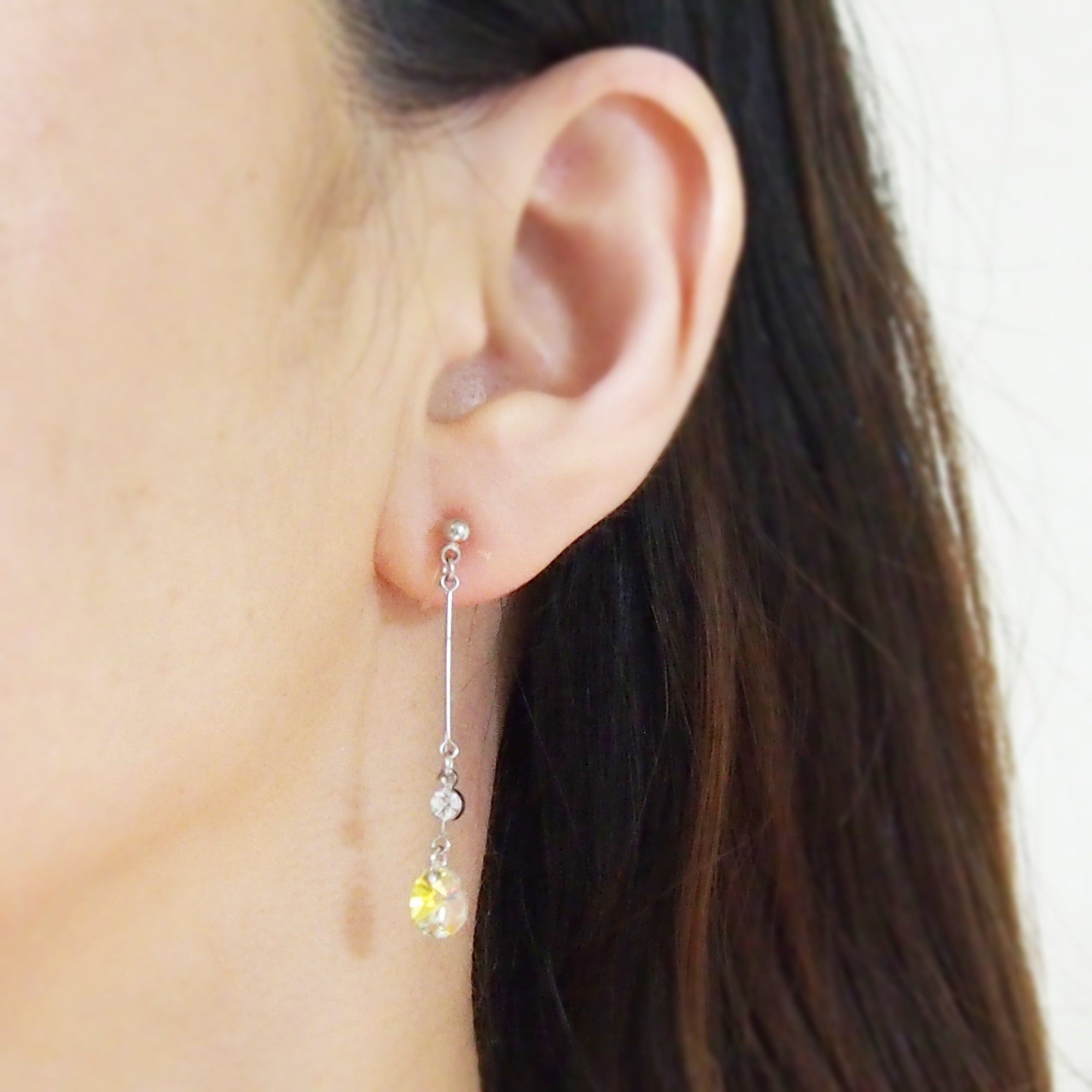 Aurora Borealis Teardrop Swarovski Invisible Clip On Earrings - miyabigracejewelry.com