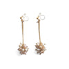 White Freshwater Pearl & Pink Crystal Ball Invisible Clip On Earrings (Gold tone) - miyabigracejewelry.com