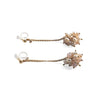 White Freshwater Pearl & Pink Crystal Ball Invisible Clip On Earrings (Gold tone) - miyabigracejewelry.com