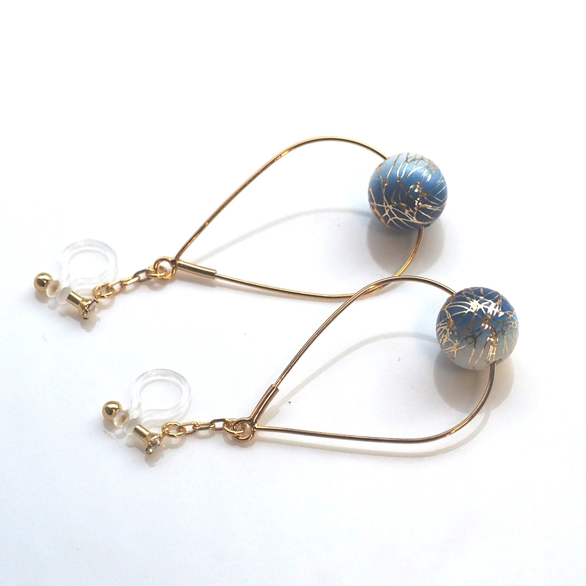 Karakusa invisible clip on earrings - miyabigracejewelry.com