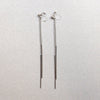 Long silver bar invisible clip on earrings - Miyabi Grace