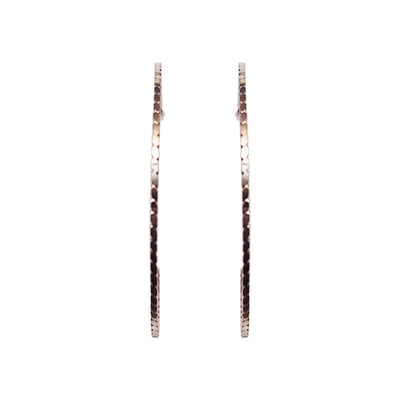 Rose Gold Large Thin Invisible Clip On Hoop Earrings - Miyabi Grace