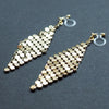 Gold mesh invisible clip on earrings - miyabigracejewelry.com