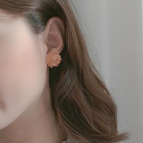 Clear Large Flower Invisible Clip On Earrings