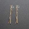 Dangle rhinestone chain and wave bar invisible clip on earrings ( Gold tone ) - miyabigracejewelry.com