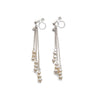 Dangle Beaded White Freshwater Pearl Invisible Clip On Earrings (Silver tone) - miyabigracejewelry.com