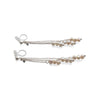 Dangle Beaded White Freshwater Pearl Invisible Clip On Earrings (Silver tone) - miyabigracejewelry.com