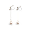 White Teardrop Freshwater Pearl Invisible Clip On Earrings (Silver tone) - miyabigracejewelry.com