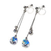 Aurora Borealis Teardrop Swarovski Invisible Clip On Earrings - miyabigracejewelry.com