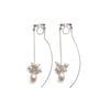 Double Sided White Freshwater Pearl Invisible Clip On Earrings (Silver tone) - miyabigracejewelry.com