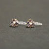 Flower Rhinestone Invisible Clip On Stud Earrings (Light Purple) - miyabigracejewelry.com